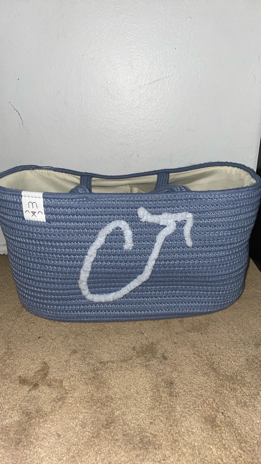 diaper caddy with initial J 