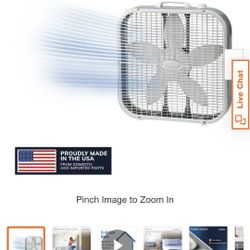 20 in. 3 Speed Air Circulating Box Fan for Home in White with Save Smart Technology, 1820 CFM and Carry Handle