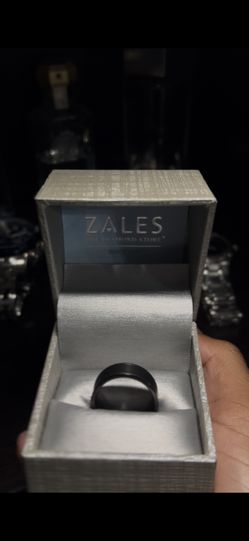 black stainless steel men’s ring (Zales)