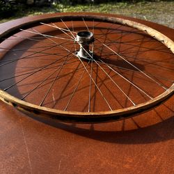 (1) Antique Wood Bicycle Rim Wheel with Metal Spokes Very Nice Vintage Bike Part