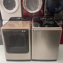 New 2022 Samsung Top Load Washer And Electric Dryer Set With Agitator