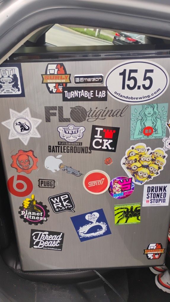 Emerson Stainless Steel Mimi Fridge Xcellent Condition