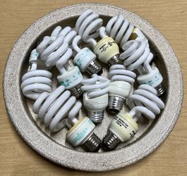 Assorted CFL Light Bulbs - Spiral, Standard Screw Base - (used and new)