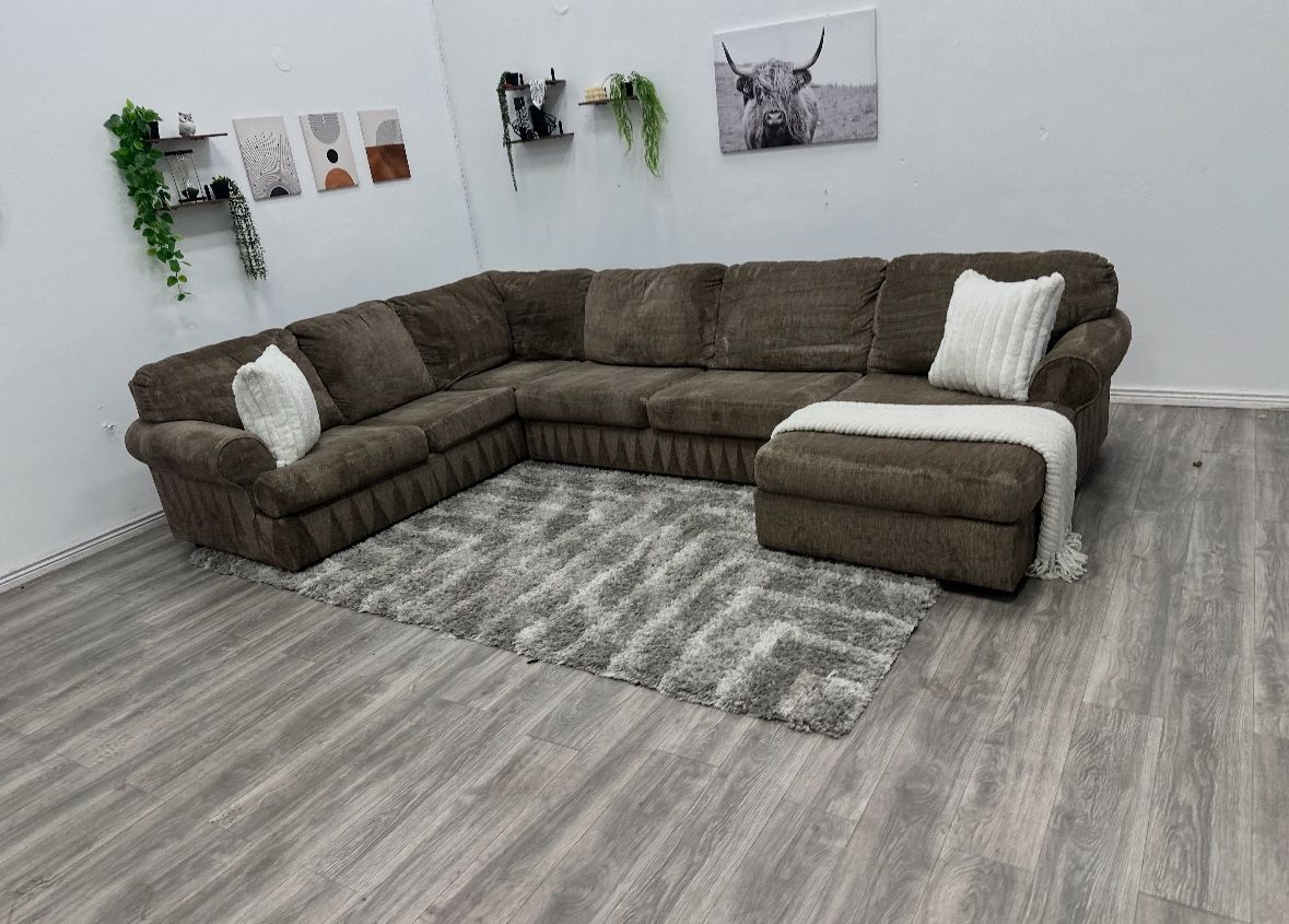Brown Sectional Couch - Free Delivery
