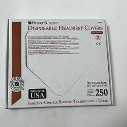 Disposable Headrest Covers 250 New In Box Clear 10”x 11.5”