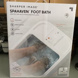 BRAND NEW SHARPER IMAGE SPAHAVEN FOOT BATH HEATED SPA WITH MASSAGE ROLLERS