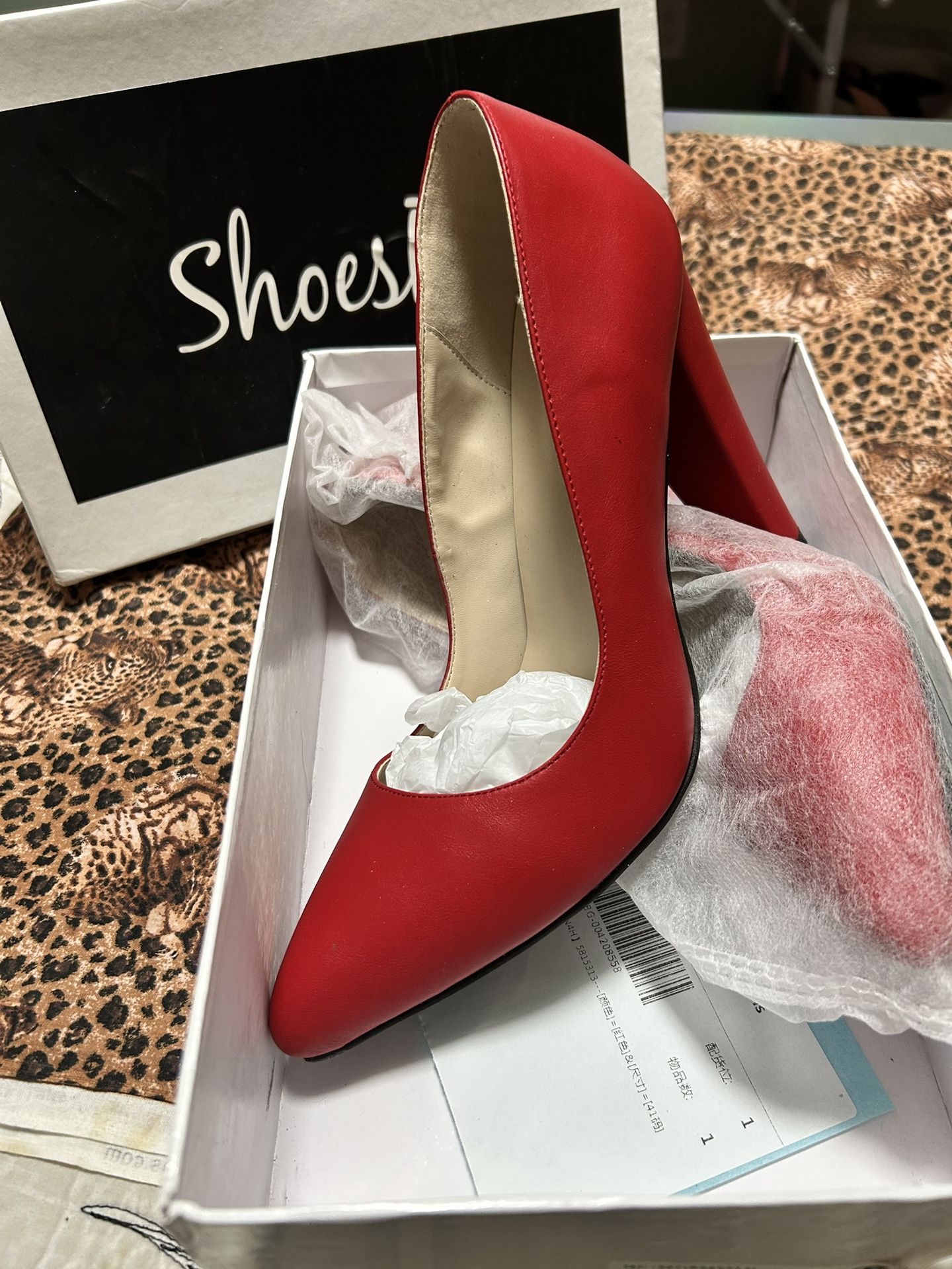 Shoespie Red Leather Pump