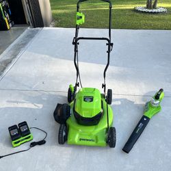 Lawn Mower and Leaf Blower Combo