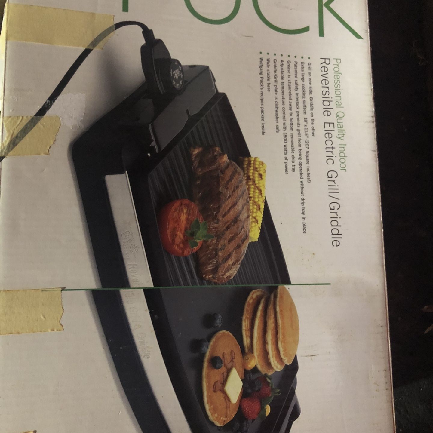 Wolfgang puck reversible grill deals and griddle cook center