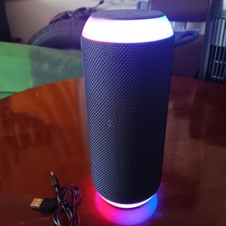 Onn. Large Rugged Speaker with Bluetooth Wireless Technology and LED Lighting, Gray