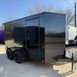 2026 New 6x12 TA Screwless Enclosed Trailer | Blackout | Spoiler Package | Barn Doors | .08 Polycor | Dexter Axles | 1034 ( Black)