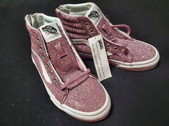 Brand New Kids Vans Pink Glitter SK8 HI Size 1.5