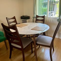 AllModern Croxton 48” Round Marble Dining Table w/4 chairs