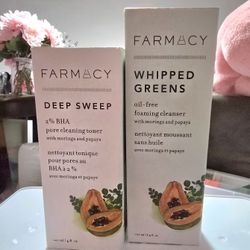 Farmacy Whipped Greens Oil-Free Foaming Cleanser  AND  Farmacy Deep Sweep Pore Cleansing Toner