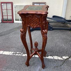 Carved Wood Plant Stand
