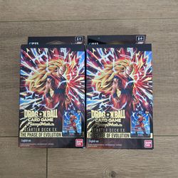 For Sale:
Brand New Still Sealed Dragonball Super Card Game Fusion World Starter Deck EX The Phase of Evolution