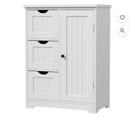 Bathroom Cabinet 3 Drawers Storage Organizer Floor Cupboard Home Decor White