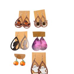 Fall/Halloween Earrings Lot of 6 Pairs New Pierced Earrings Halloween Earrings   Brand new. Halloween and Fall themed. For pierced ears. Variety of si