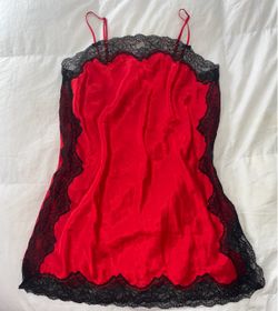 Victoria’s Secret red and black lace slip