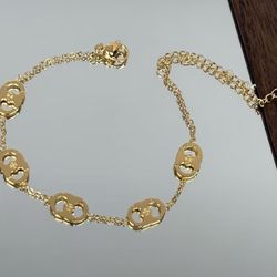 Gold Tory Burch Designer Embrace Ambition Multi-Link Chain Bracelet