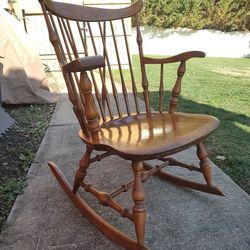 Antique Nichols & Stone Colonial Maple Rocking Chair 