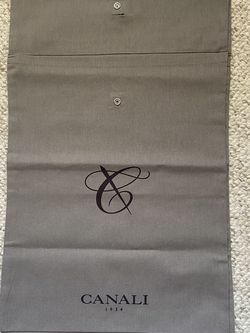 2 Canali Cotton Dust Bag with Snap Button Grey 12" x 15"