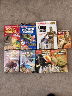 Star Wars Cereal Boxes 8 total Excellent shape 2 are sealed
