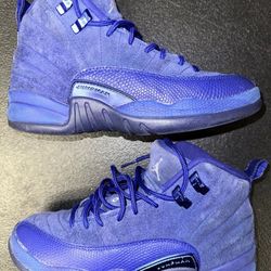 Jordan 12 Retro BG Deep Royal Blue Suede 153265-400 size 4y