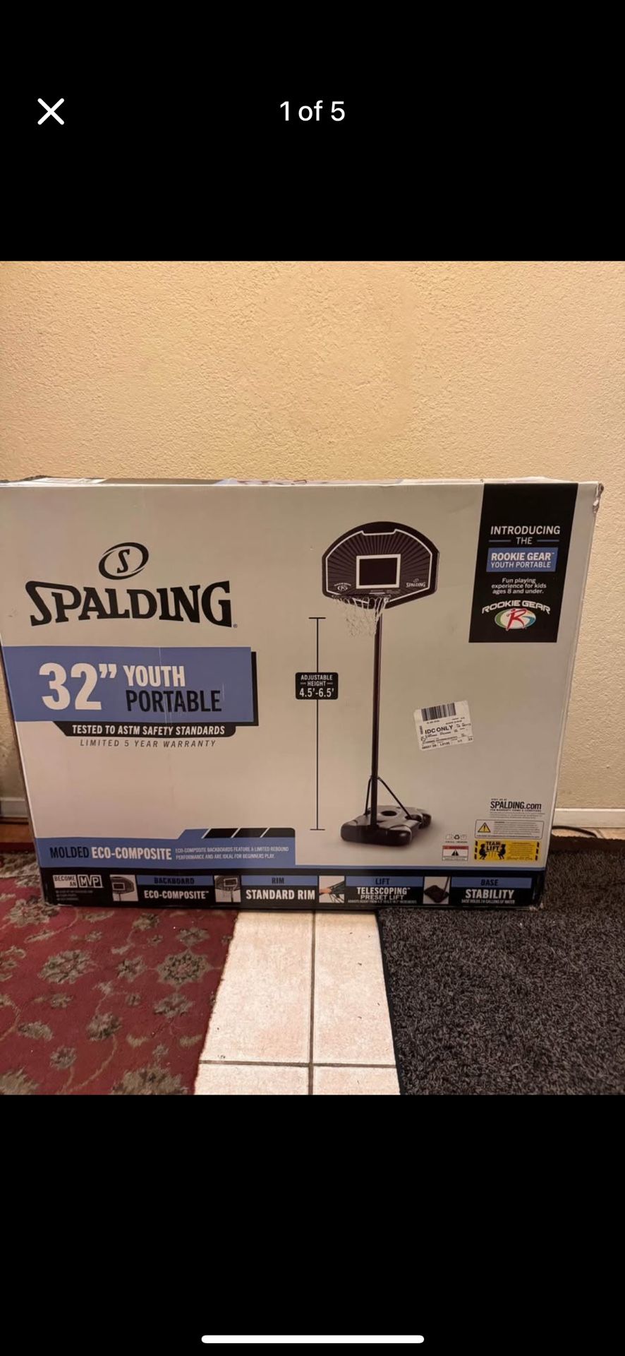 Spalding Basketball Hoop For Young Kids (6.5 FT) (only 1 left)
