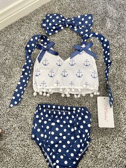 Baby Girl 4th Of July Outfit Summer Sailor Navy Blue