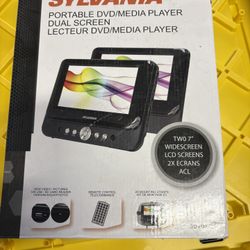 New Sylvania Portable DVD Player Dual 7” Screens – In Box
