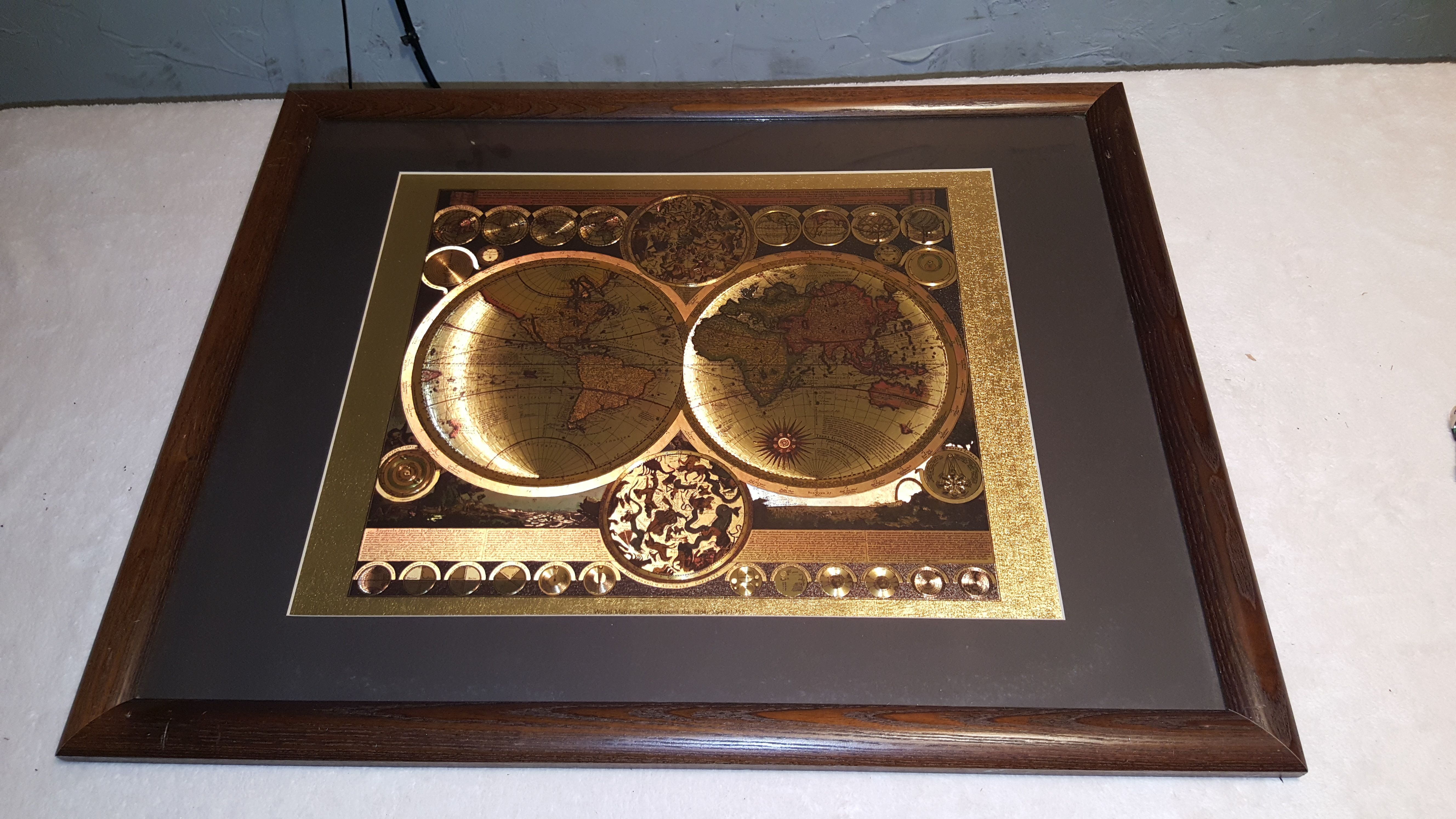 World map by Peter Schenk the Elder 1645 - 1715