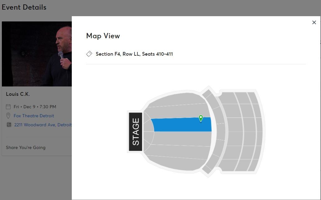 Two Tickets For Louis cK Show In Detroit