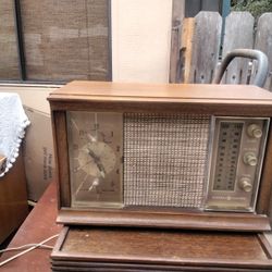 Radio, Working , 1960's G E Walnut Cabinet Radio,Retro photo/Art Display