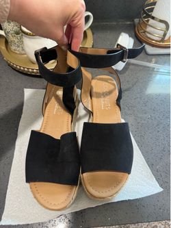 Black wedge sandal