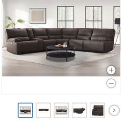 Brower Fabric Power Reclining Sectional with Power Headrests