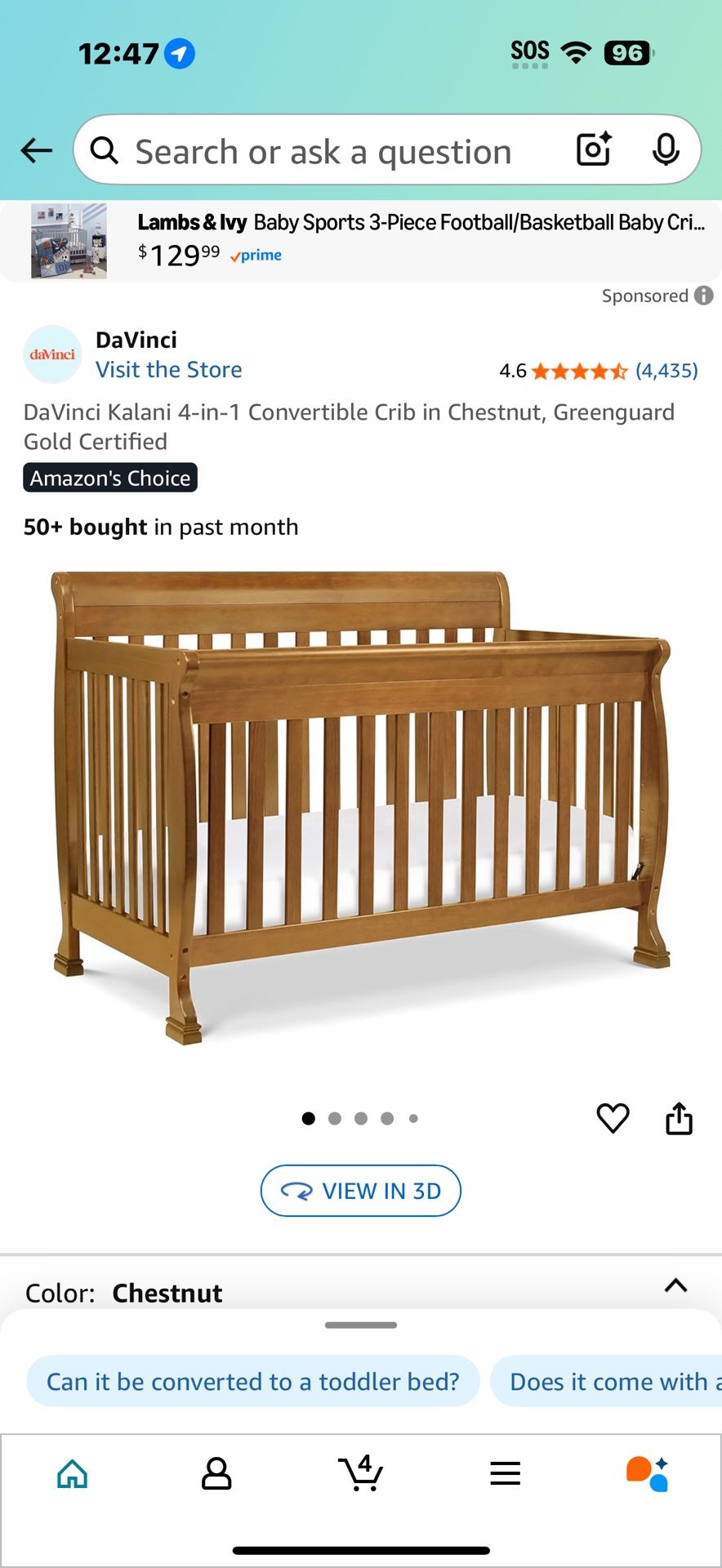 Baby Crib And Changing Table 