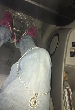 Silver chain wit 10k gold medusa