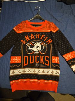 Trust And Tradition Anaheim Ducks Hockey Holiday Sweater Men's Medium
