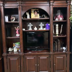 Beautiful Solid Wood Mahogany Entertainment Center 