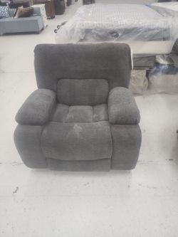 New Gray Plush Microfiber Gray Recliner 