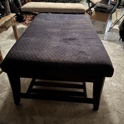 Blue Upholstered Ottoman