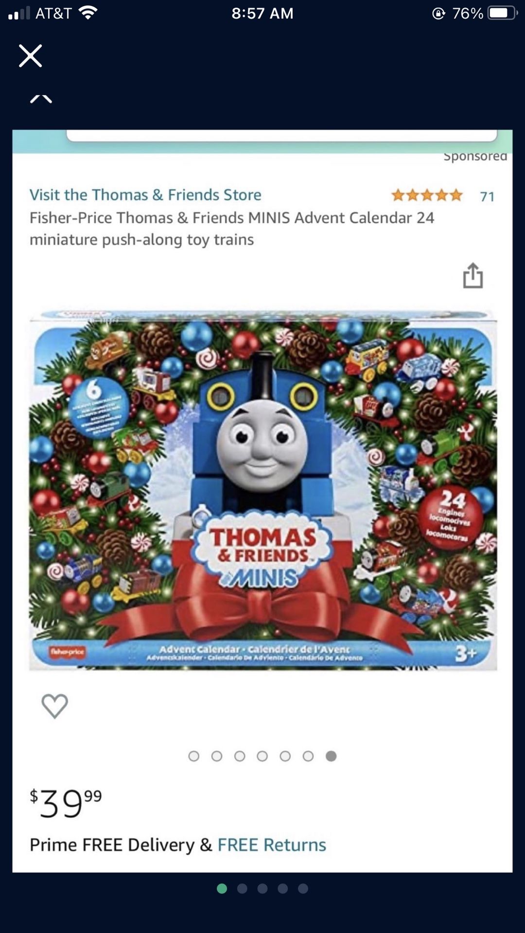 Fisher Price Thomas And Friends Mini’s Advent Calendar