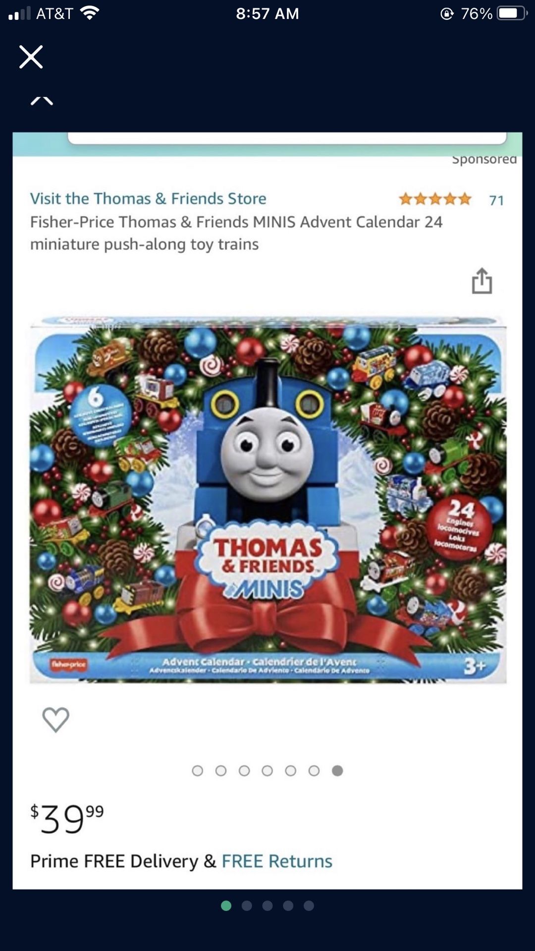 Fisher Price Thomas And Friends Mini’s Advent Calendar 