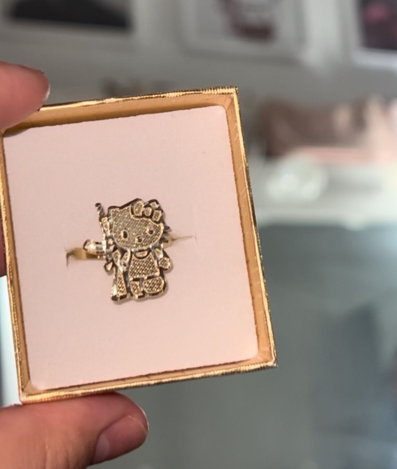 Hello Kitty With a AK , Size 7 14 K Gold  Asking For $280  Or Throw An Offer !! I Can Meet ! 