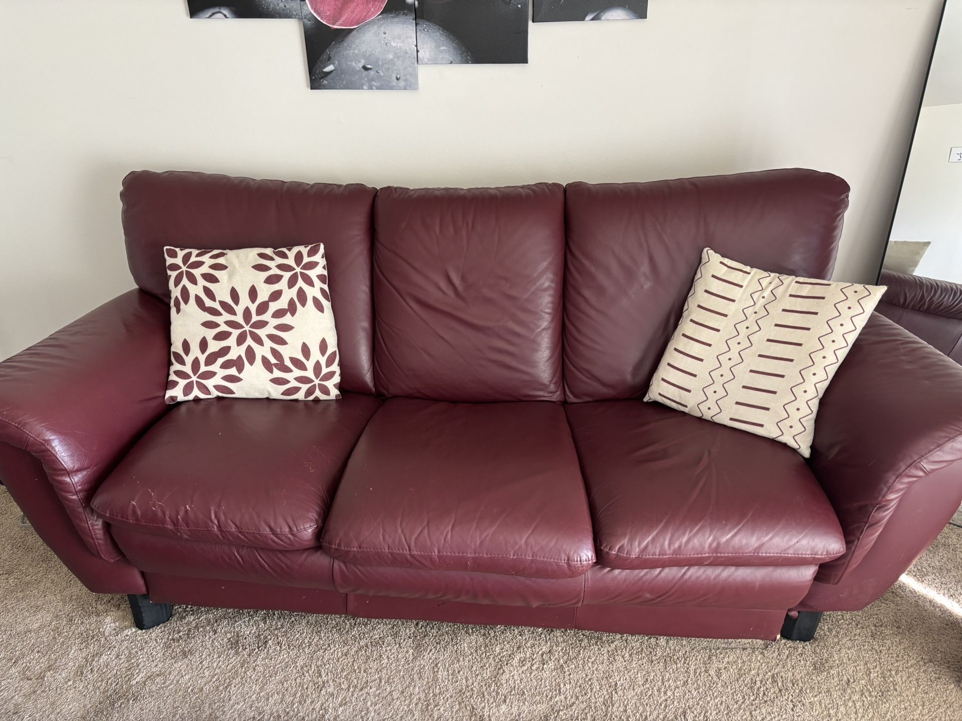 4 piece leather sofa set