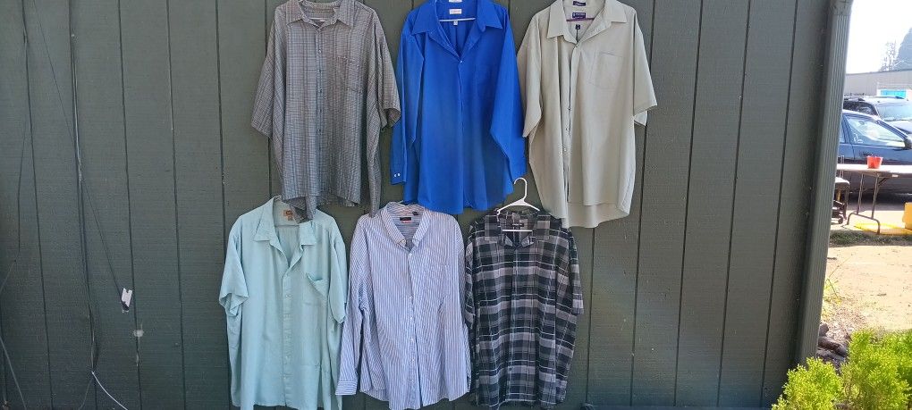 Collection of 6 4XL & 4XLT Dress Shirts