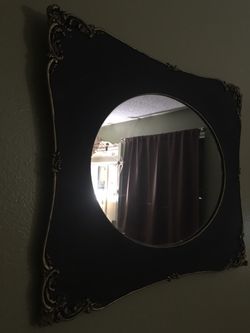 Very old mirror black with gold
