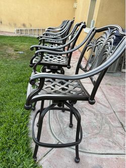 set of 6 beautiful palm tree design outdoor patio bar stool