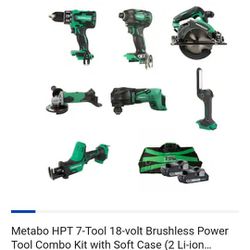 
Metabo HPT 7-Tool 18-volt Brushless Power Tool Combo Kit with Soft Case (2 Li-ion